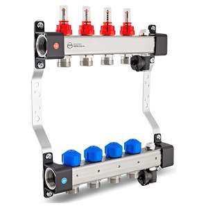 Συλλέκτης ενδοδαπέδιας InoxFlow με παροχόμετρα (UFST MAX series) 2 παροχών